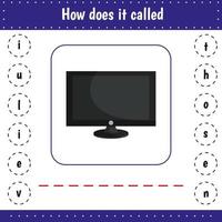 Add missed letters. Television vector