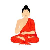 Happy Vesak Day. Buddha Purnima sitting. vector