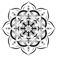 flor circular de mandala con estilo floral vintage, patrón oriental de mandala vectorial, elemento decorativo dibujado a mano. diseño único con flor de pétalo. concepto de relajación y uso de la meditación para el libro del logotipo de la página vector