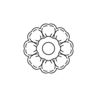 flor circular de mandala con estilo floral vintage, patrón oriental de mandala vectorial, elemento decorativo dibujado a mano. diseño único con flor de pétalo. concepto de relajación y uso de la meditación para el libro del logotipo de la página vector