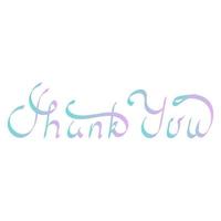 Thank you calligraphy hand lettering design.Blue and pink color calligraphy style, Thank you text on a white background, Vector Illustration for Your Design