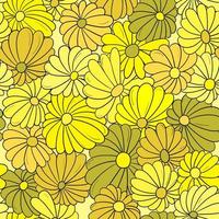 Seamless pattern background with different abstract flowers. Chamomile, aster vector