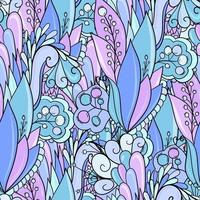 Floral seamless pattern with leaves, flowers and berries. vector