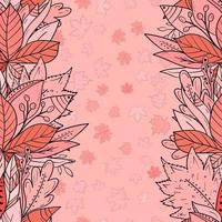 Seamless background with falling autumn leaves. Greeting card for your design vector