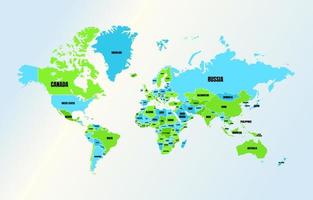 Green and Blue Color Map World Globe