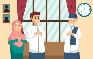 Ramadan Family Gathering Concept vector