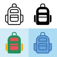 gráfico vectorial ilustrativo del icono de la mochila. perfecto para interfaz de usuario, nueva aplicación, etc. vector