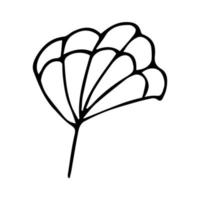 ilustración de hoja simple aislada sobre fondo blanco. imágenes prediseñadas vectoriales dibujadas a mano. garabato botánico para impresión, web, diseño, decoración, logotipo. vector