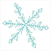 Cute hand drawn snowflake clipart. Vector doodle illustration isolated on white background. Christmas and New Year modern design. For print, web, design, decoration, logo.