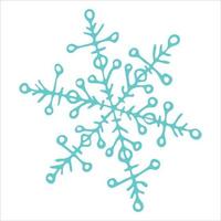 Cute hand drawn snowflake clipart. Vector doodle illustration isolated on white background. Christmas and New Year modern design. For print, web, design, decoration, logo.