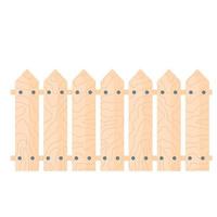 Garden wooden Fence. Isolated vector illustration on white background. Farm wood wall.