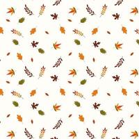 Vector seamless pattern of autumn leaves, branches. Background for textile or book covers, manufacturing, wallpapers, print, gift wrap and scrapbooking