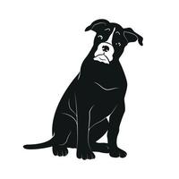 bulldog Dog animal Silhouette Illustration. vector