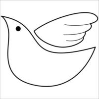 dibujo a mano mujer orar por la paz con signo de pájaro y corona en la parte superior de la cabeza ilustración vectorial vector