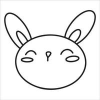 hand drawing happy rabbit easter bunny doodle art illustration vector