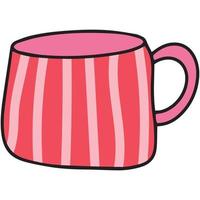 cute pattern tea cup, coffee mug, drink and beverage illustration. vector