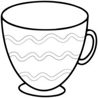 cute pattern tea cup, coffee mug, hand drawn doodle art illustration vector