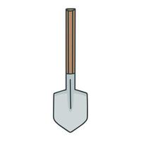Shovel doodle style isolated vector illustration