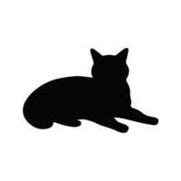 silueta abstracta negra gato acostado ilustración vectorial vector