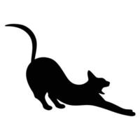 Cat flex black silhouette vector illustration