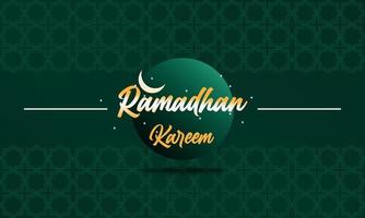 Islamic background with Islamic pattern of green color and theme of Ramadan vector