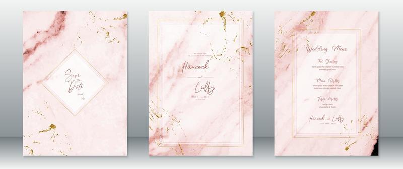 Golden wedding invitation card template