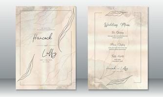 Wedding invitation card nature leaf design