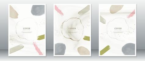 Cover page design with watercolor painting vector