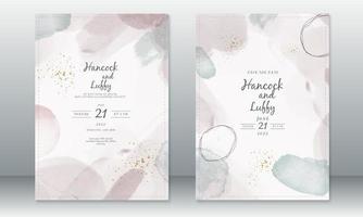 Wedding invitation template with watercolor painting vector