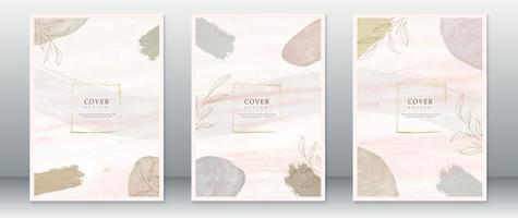 Watercolor background cover page design vector