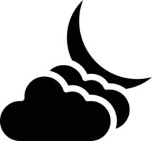 Cloudy Night Vector Icon Design Illustration