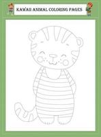 Kawaii Animal Coloring Pages vector