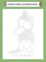 Kawaii Animal Coloring Pages vector