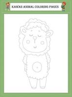 Kawaii Animal Coloring Pages vector