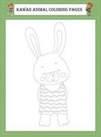 Kawaii Animal Coloring Pages vector