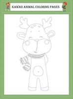 Kawaii Animal Coloring Pages vector