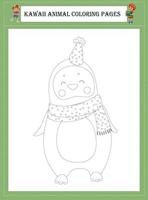 Kawaii Animal Coloring Pages vector