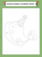 Kawaii Animal Coloring Pages vector