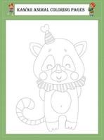 Kawaii Animal Coloring Pages vector