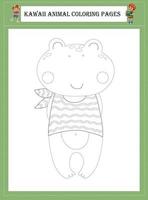 Kawaii Animal Coloring Pages vector