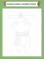 Kawaii Animal Coloring Pages vector