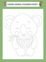 Kawaii Animal Coloring Pages vector