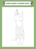 Kawaii Animal Coloring Pages vector