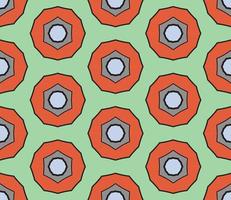 Abstract colorful doodle geometric flower seamless pattern. Floral background. Kaleidoscope mosaic, geo tile of thin line ornament. vector