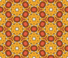 Abstract colorful doodle geometric flower seamless pattern. Floral background. Kaleidoscope mosaic, geo tile of thin line ornament. vector