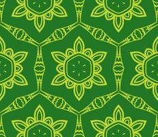 Abstract colorful doodle geometric flower seamless pattern. Floral background. Kaleidoscope mosaic, geo tile of thin line ornament. vector