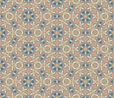 Abstract colorful doodle geometric flower seamless pattern. Floral background. Kaleidoscope mosaic, geo tile of thin line ornament. vector