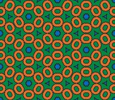 Abstract colorful doodle geometric flower seamless pattern. Floral background. Kaleidoscope mosaic, geo tile of thin line ornament. vector