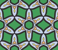 Abstract colorful doodle geometric flower seamless pattern. Floral background. Kaleidoscope mosaic, geo tile of thin line ornament. vector