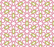 Abstract colorful doodle geometric flower seamless pattern. Floral background. Kaleidoscope mosaic, geo tile of thin line ornament. vector